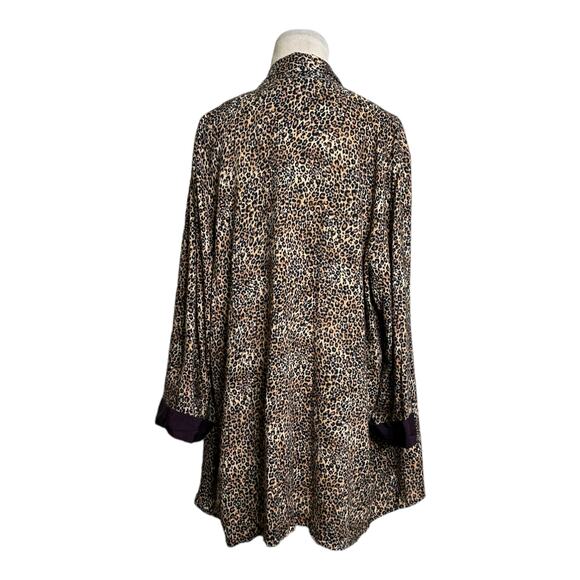 Just Nicole leopard print long sleeves open front lightweight blazer size 16W - Picture 2 of 13